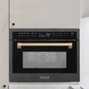 image:imageZLINE Autograph Edition 24 16 cu ft Builtin Convection Microwave Oven in Black Stainless Steel and Champagne Bronze Accents