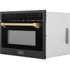 image:imageZLINE Autograph Edition 24 16 cu ft Builtin Convection Microwave Oven in Black Stainless Steel and Champagne Bronze Accents