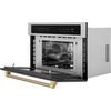 image:imageZLINE Autograph Edition 30 in 16 cu ft Builtin Convection Microwave Oven in Stainless Steel and Champagne Bronze Helix Handle MWOZ30KCB