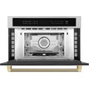 image:imageZLINE Autograph Edition 30 in 16 cu ft Builtin Convection Microwave Oven in Stainless Steel and Champagne Bronze Helix Handle MWOZ30KCB