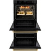 image:imageZLINE Autograph Edition 30 in Professional True Convection Double Wall Oven with Air Fry and Self Clean in Black Stainless Steel with Polished Gold Helix Handles WADBZ30KG