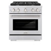image:imageZLINE 30 in 42 cu ft Paramount Dual Fuel Range with 4 Burner Gas Cooktop and Electric Convection Oven in Stainless Steel SDR30