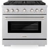 image:imageZLINE 36 in 52 cu ft Paramount Dual Fuel Range with 6 Burner Gas Cooktop and Electric Convection Oven in Satin Stainless Steel SDRS36