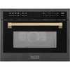 image:imageZLINE Autograph Edition 24 16 cu ft Builtin Convection Microwave Oven in Black Stainless Steel and Champagne Bronze Accents