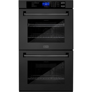 image:imageZLINE 30 Professional Double Wall Oven with Self Clean and True Convection in Black Stainless Steel AWD30BS