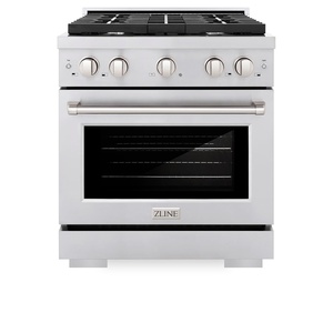 image:imageZLINE 30 in 42 cu ft Paramount Dual Fuel Range with 4 Burner Gas Cooktop and Electric Convection Oven in Stainless Steel SDR30