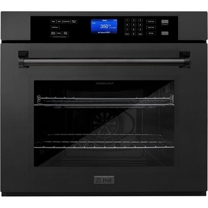 image:imageZLINE AWS30BS Professional 30 Electric Singlewall Oven with Selfclean Black Stainless Steel Finish Interior Lighting Touch Screen Panel 5 cuft Oven Capacity 240V 60Hz Builtin Design
