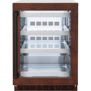 image:imageZLINE 24 in Touchstone 151 Can Beverage Fridge With Hand Hammered Copper Glass Door RBSOHH24