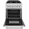 image:imageZLINE 24 in 28 cu ft Legacy Dual Fuel Range with 4 Burner Gas Cooktop and Electric Convection Oven in Stainless Steel with Satin Stainless Steel Door RASN24