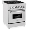 image:imageZLINE 24 in 28 cu ft Legacy Dual Fuel Range with 4 Burner Gas Cooktop and Electric Convection Oven in Stainless Steel with Satin Stainless Steel Door RASN24
