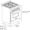 image:imageZLINE 24 in 28 cu ft Legacy Dual Fuel Range with 4 Burner Gas Cooktop and Electric Convection Oven in Stainless Steel with Satin Stainless Steel Door RASN24
