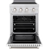 image:imageZLINE 24 in 32 cu ft Paramount Induction Range with 3 Element Cooktop and Electric Convection Oven in Stainless Steel with White Matte Door SINRWM24