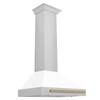 image:imageZLINE 30 Autograph Edition Stainless Steel Range Hood with White Matte Shell and Champagne Bronze Accents