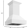 image:imageZLINE 30 in Wooden Wall Mount Range Hood in Rustic Bright White Finish 355WW30