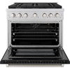 image:imageZLINE 36 in 52 cu ft 6 Burner Gas Range with Convection Gas Oven in Stainless Steel with Black Matte Door SGRBLM36