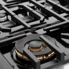 image:imageZLINE 36 in 52 cu ft 6 Burner Gas Range with Convection Gas Oven in Stainless Steel with Black Matte Door SGRBLM36
