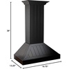 image:imageZLINE 36 in Wooden Wall Mount Range Hood in Black  Includes Motor KPCC36
