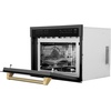 image:imageZLINE Autograph Edition 24 in 16 cu ft Builtin Convection Microwave Oven in Black Stainless Steel and Champagne Bronze Helix Handle MWOZ24BSKCB