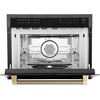 image:imageZLINE Autograph Edition 24 in 16 cu ft Builtin Convection Microwave Oven in Black Stainless Steel and Champagne Bronze Helix Handle MWOZ24BSKCB