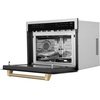 image:imageZLINE Autograph Edition 24 in 16 cu ft Builtin Convection Microwave Oven in Stainless Steel and Champagne Bronze Helix Handle MWOZ24KCB