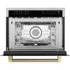 image:imageZLINE Autograph Edition 24 in 16 cu ft Builtin Convection Microwave Oven in Stainless Steel and Champagne Bronze Helix Handle MWOZ24KCB