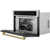 image:imageZLINE Autograph Edition 30 in 16 cu ft Builtin Convection Microwave Oven in Stainless Steel and Polished Gold Helix Handle MWOZ30KG