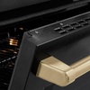 image:imageZLINE Autograph Edition 30 in 42 cu ft Paramount Induction Range with 4 Element Cooktop and Electric Convection Oven in Black Stainless Steel with Champagne Bronze Accents SINRBZ30CB