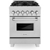image:imageZLINE 24 in 28 cu ft Legacy Dual Fuel Range with 4 Burner Gas Cooktop and Electric Convection Oven in Stainless Steel with Satin Stainless Steel Door RASN24