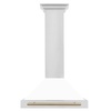 image:imageZLINE 30 Autograph Edition Stainless Steel Range Hood with White Matte Shell and Champagne Bronze Accents