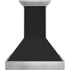 image:imageZLINE 30 in Wooden Wall Mount Range Hood in Rustic Shiplap Black Finish with Stainless Steel Accents 365CC30