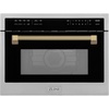 image:imageZLINE Autograph Edition 24 in 16 cu ft Builtin Convection Microwave Oven in Stainless Steel and Champagne Bronze Helix Handle MWOZ24KCB