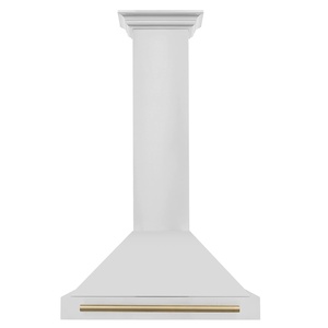 image:imageZLINE 30 Autograph Edition Stainless Steel Range Hood with Stainless Steel Shell and Champagne Bronze Accents