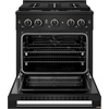 image:imageZLINE 30 in 42 cu ft Marino Dual Fuel Range w 4 Gas Burner Cooktop in Black Stainless Steel
