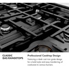 image:imageZLINE 36 in Classic Gas Rangetop with 6 Burners and Porcelain Cooktop in Black Stainless Steel