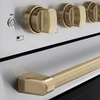 image:imageZLINE Autograph Edition 36 in 52 cu ft Paramount Induction Range with 5 Element Cooktop and Electric Convection Oven in Stainless Steel with Champagne Bronze Helix Handle and Knob Accents