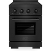 image:imageZLINE 24 in 32 cu ft Paramount Induction Range with 3 Element Cooktop and Electric Convection Oven in Black Stainless Steel SINRB24