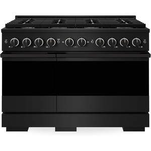 image:imageZLINE 48 in 67 cu ft Marino Dual Fuel Range w 8 Gas Burner Cooktop in Black Stainless Steel