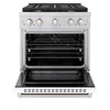 image:imageZLINE 30 in 42 cu ft Paramount Dual Fuel Range with 4 Burner Gas Cooktop and Electric Convection Oven in Stainless Steel with White Matte Door SDRWM30