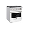image:imageZLINE 30 in 42 cu ft Paramount Dual Fuel Range with 4 Burner Gas Cooktop and Electric Convection Oven in Stainless Steel with White Matte Door SDRWM30