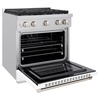 image:imageZLINE 30 in 42 cu ft Paramount Dual Fuel Range with 4 Burner Gas Cooktop and Electric Convection Oven in Stainless Steel with White Matte Door SDRWM30