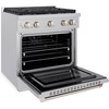 image:imageZLINE 30 in 42 cu ft Paramount Gas Range with Convection Gas Oven in Satin Stainless Steel with 4 Brass Burners SGRSBR30