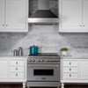 image:imageZLINE 30 in Ducted Satin Stainless Steel Wall Mount Range Hood with Oil Rubbed Bronze Shell 8654ORB30