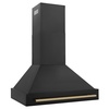 image:imageZLINE 36 Black Stainless Steel Range Hood with Champagne Bronze Handle BS655Z36CB
