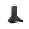 image:imageZLINE 36 Black Stainless Steel Range Hood with Champagne Bronze Handle BS655Z36CB