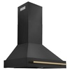 image:imageZLINE 36 Black Stainless Steel Range Hood with Champagne Bronze Handle BS655Z36CB
