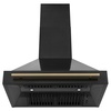 image:imageZLINE 36 Black Stainless Steel Range Hood with Champagne Bronze Handle BS655Z36CB