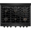 image:imageZLINE 36 in 52 cu ft Paramount Gas Range with Convection Gas Oven in Black Stainless Steel with 6 Brass Burners SGRBBR36