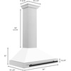 image:imageZLINE 36 in Autograph Edition Convertible Stainless Steel Range Hood with White Matte Shell and Matte Black Accents KB4STZWM36MB