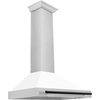 image:imageZLINE 36 in Autograph Edition Convertible Stainless Steel Range Hood with White Matte Shell and Matte Black Accents KB4STZWM36MB