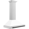 image:imageZLINE 36 in Autograph Edition Convertible Stainless Steel Range Hood with White Matte Shell and Matte Black Accents KB4STZWM36MB